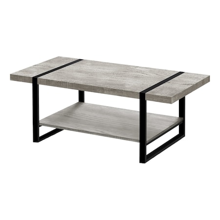 Coffee Table, Accent, Cocktail, Rectangular, Living Room, 48L, Metal, Laminate, Grey, Black